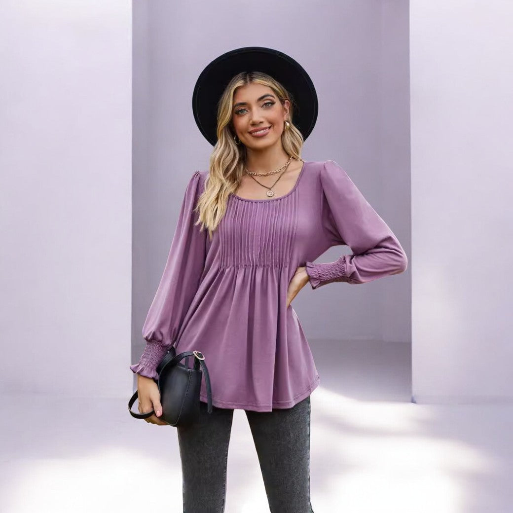 Kyra® | Lässiges Langarm-Shirt mit Raffdetails