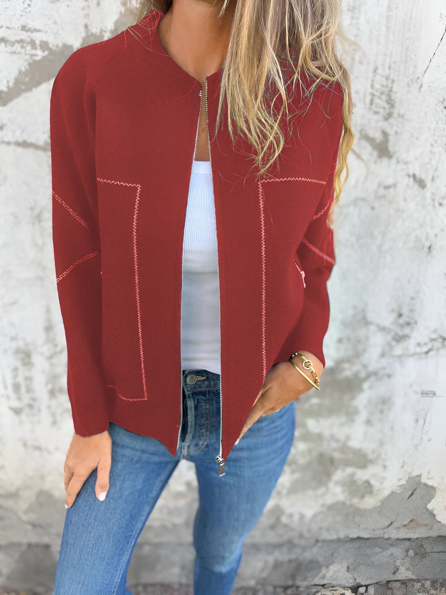 Elli® | Casual Langarm-Reißverschlussjacke