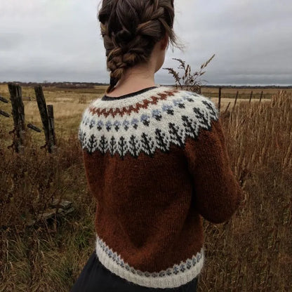 Ainara® | Warmer isländischer Vintage-Pullover mit Knöpfen