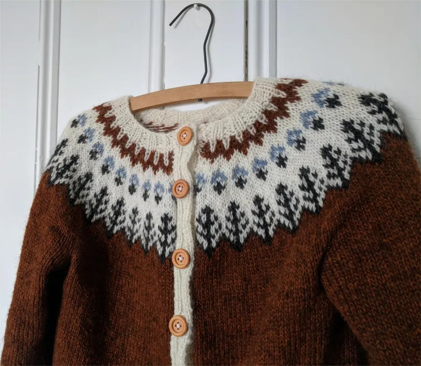 Ainara® | Warmer isländischer Vintage-Pullover mit Knöpfen