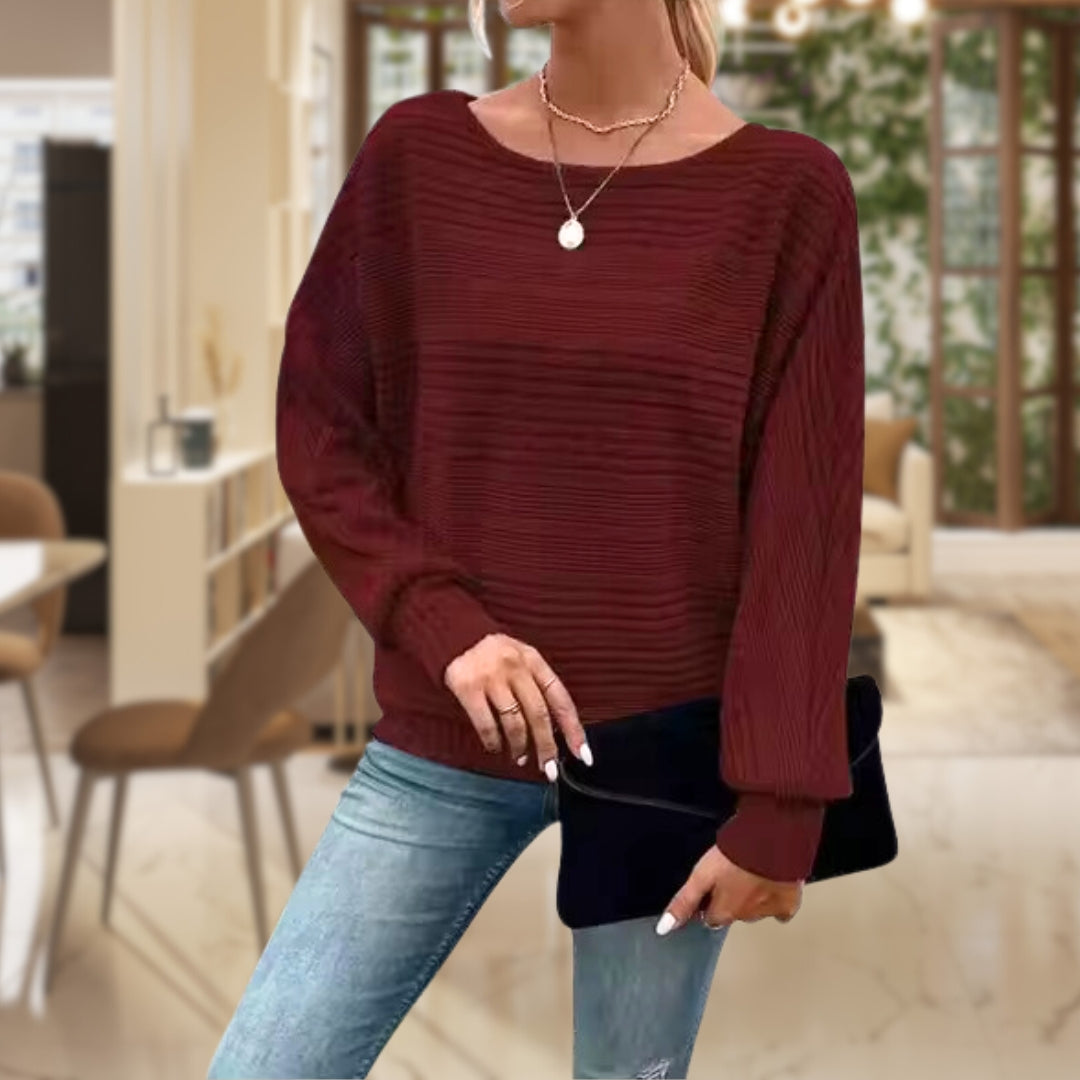 Theda® | Lässiger Charme Gerippter Pullover