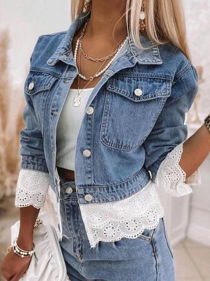 Herlinde® | Blau Patchwork Denim Outerwear