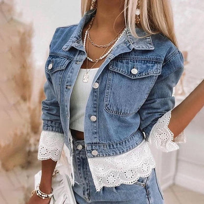 Herlinde® | Blau Patchwork Denim Outerwear