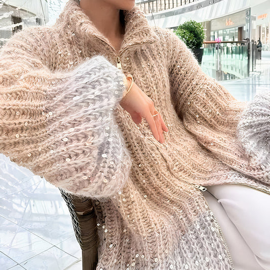 Yadira® | Glänzender Seidenpullover