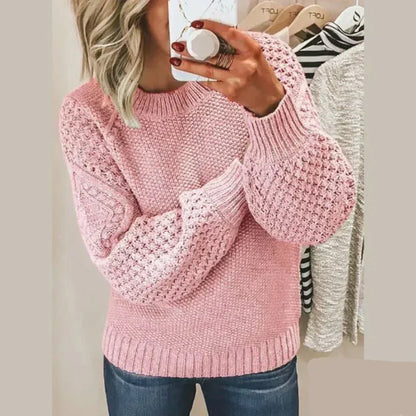 Regine® | Strukturierter Klassischer Pullover mit Puffärmeln