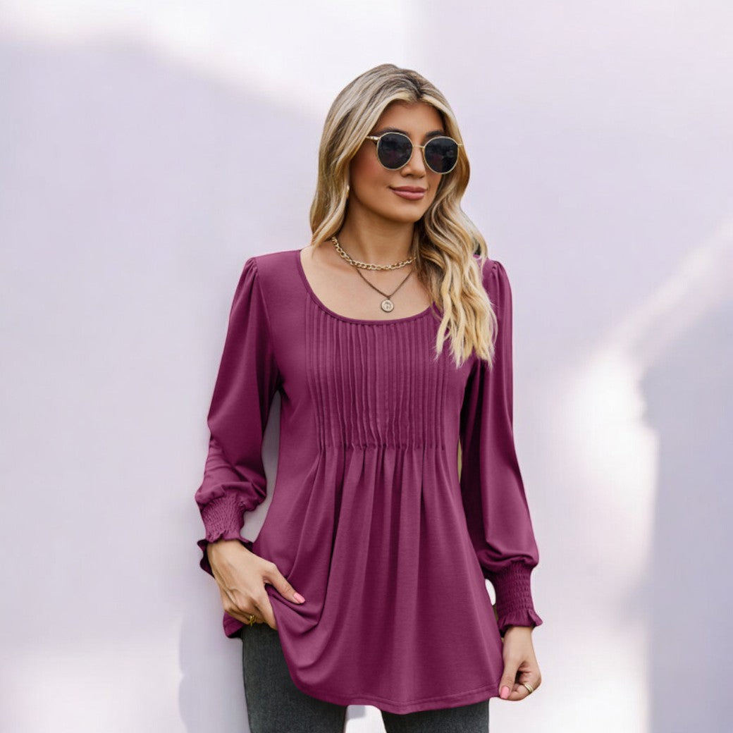 Kyra® | Lässiges Langarm-Shirt mit Raffdetails