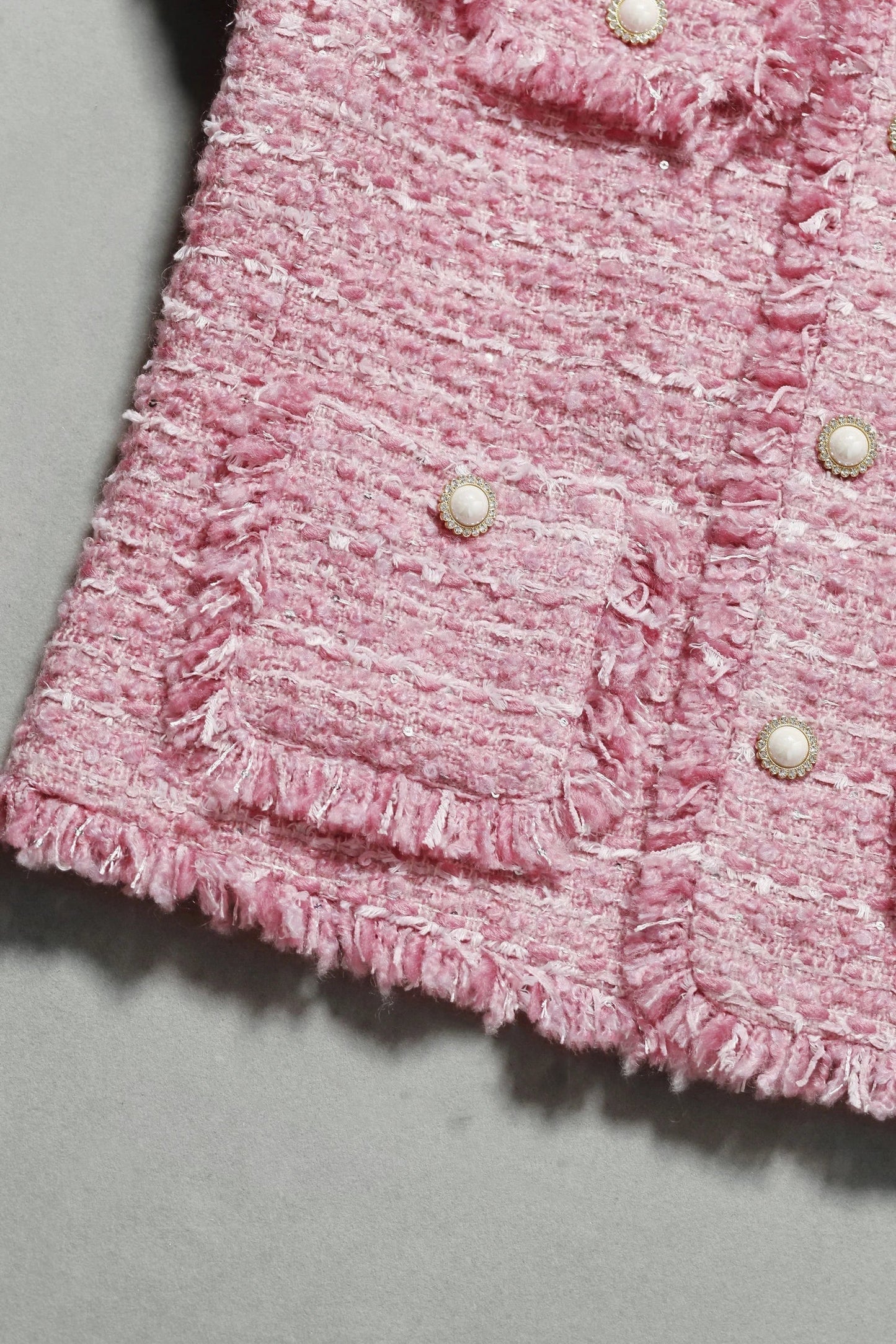 Monika® | Damen-Jacke aus Größem Tweed – Herbst/Winter-Socialite-Quastendesign