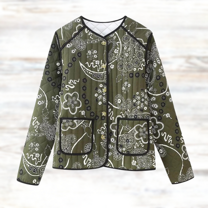 Ziska® | Vintage-Jacke mit Blumendruck