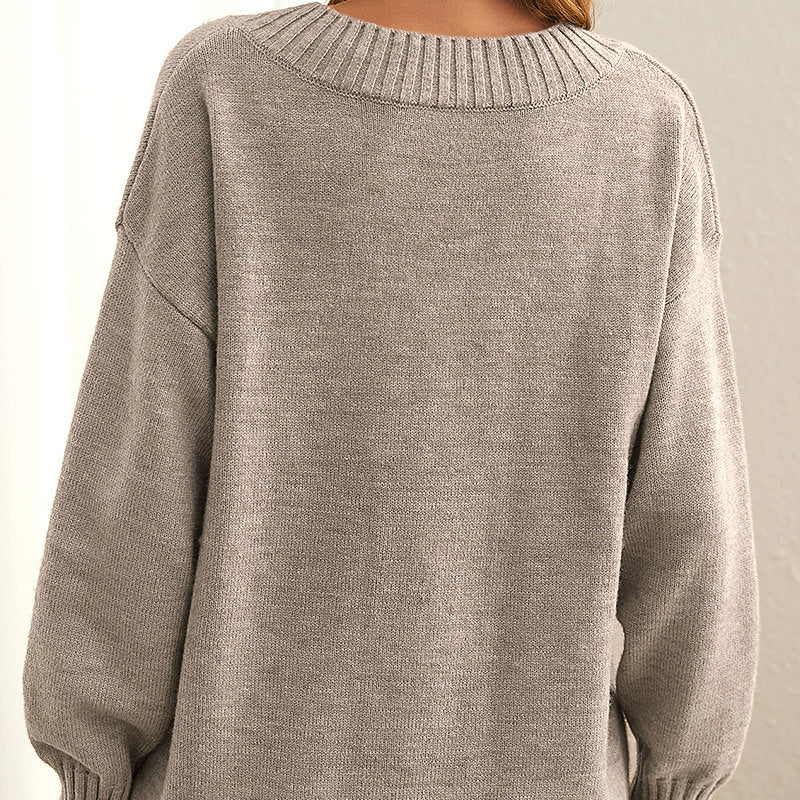 Birgitt® | Gemütlicher Gerippter V-Ausschnitt Pullover