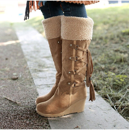 Esmeralda® | Damenstiefel Pelzspitze Pixie Pflaume