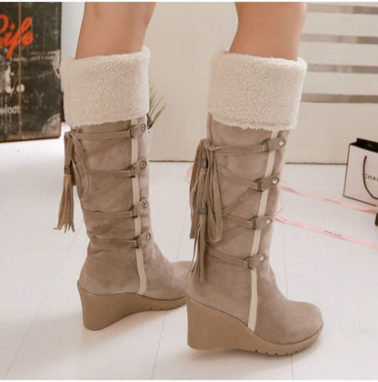 Esmeralda® | Damenstiefel Pelzspitze Pixie Pflaume