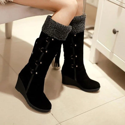 Esmeralda® | Damenstiefel Pelzspitze Pixie Pflaume