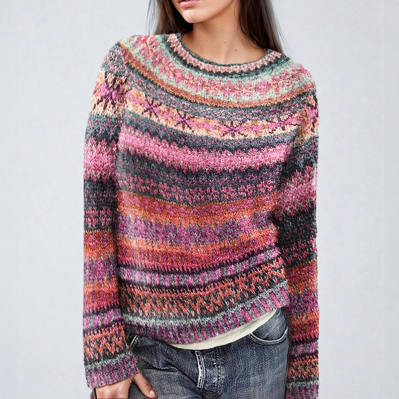 Marion® | Bunter Gestreifter Strickpullover