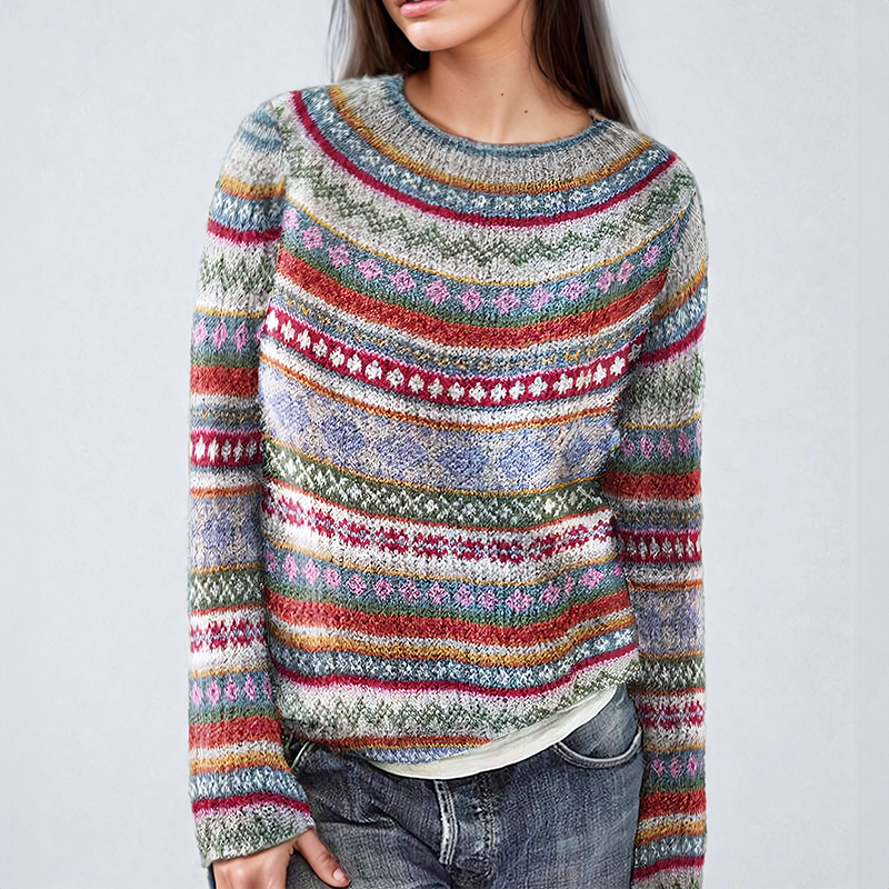 Marion® | Bunter Gestreifter Strickpullover