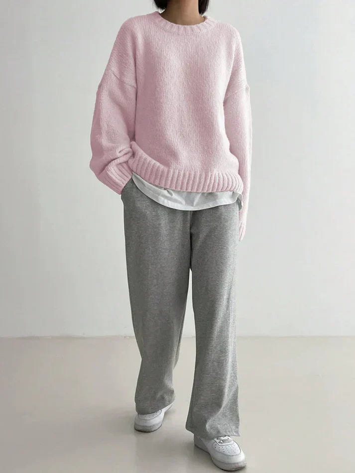 Adriana® | Rosa einfarbiger Pullover