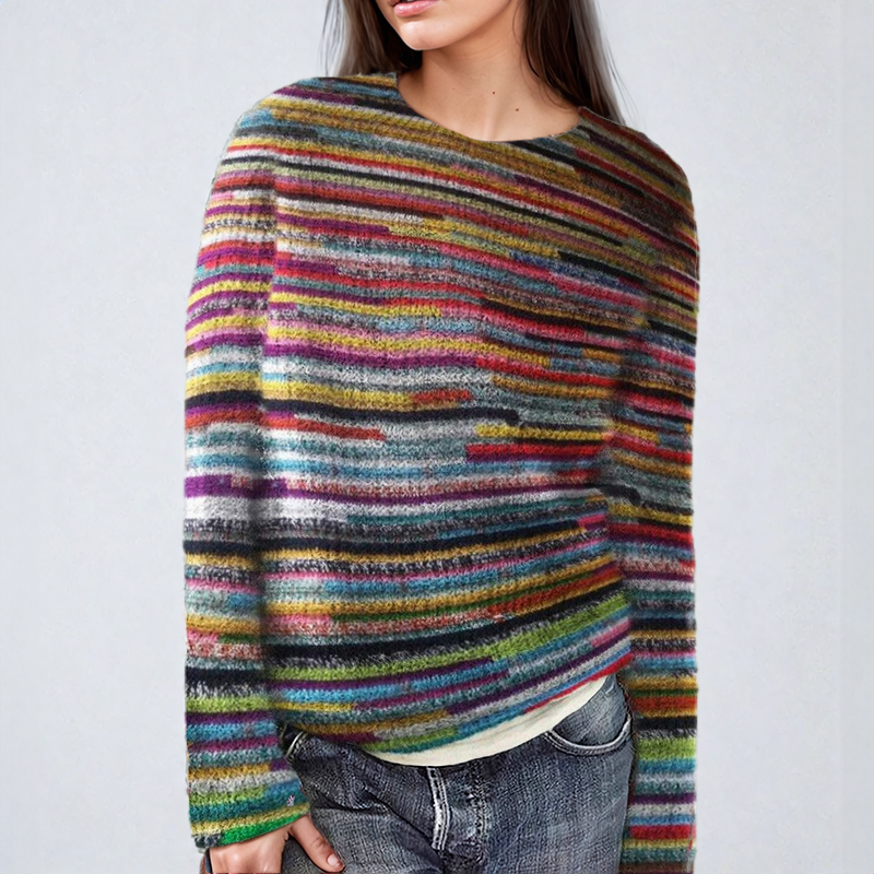 Marion® | Bunter Gestreifter Strickpullover