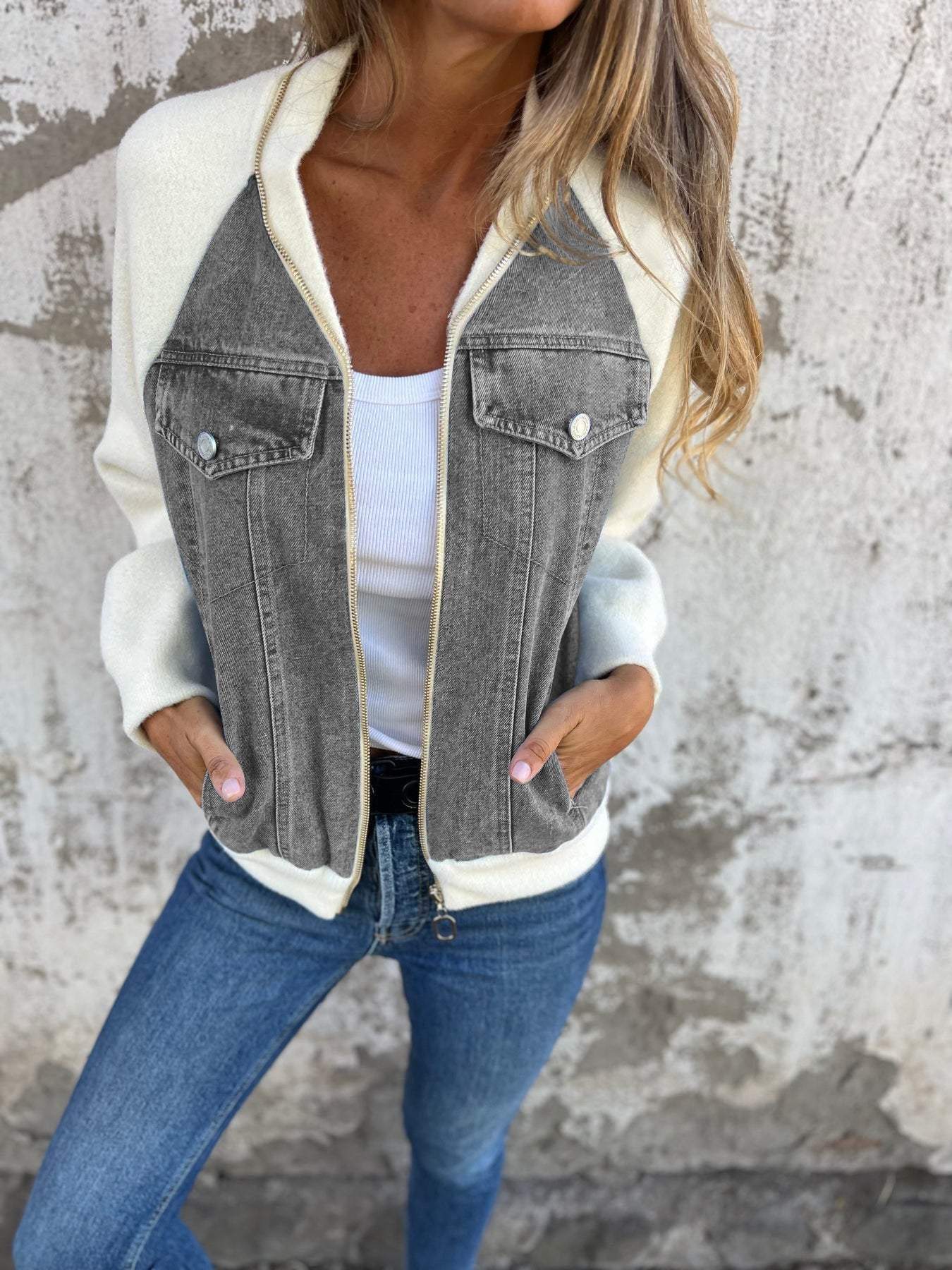 Brigitta® | Moderne Jacke mit Denim